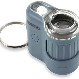 Carson MicroMini 20x LED Lighted Pocket Microscope with Built-In UV and LED Flashlight