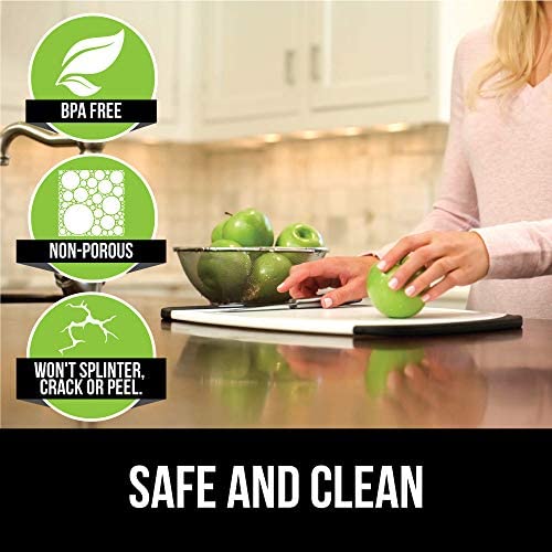 GORILLA GRIP Original Oversized Cutting Board, 3 Piece, BPA Free, Dishwasher Safe, Juice Grooves, Larger Thicker Boards, Easy Grip Handle, Non Porous, Extra Large, Kitchen, Set of 3, Gray - Image 5