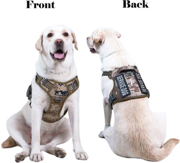 FIVEWOODY Tactical Dog Training Harness No Pulling Front Clip Leash Adhesion Reflective K9 Pet Working Vest Easy Control for Small Medium Large Dogs - Image 2